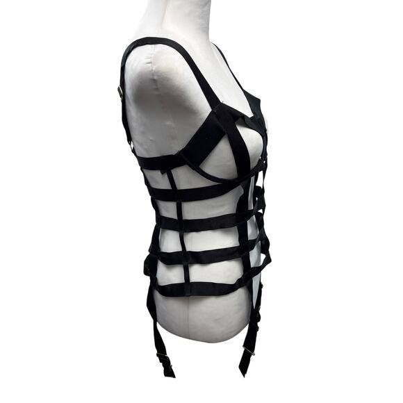 BlueBella Silchester Basque Cage Harness Corset Bustier Size 34C Stretchy - Picture 10 of 11